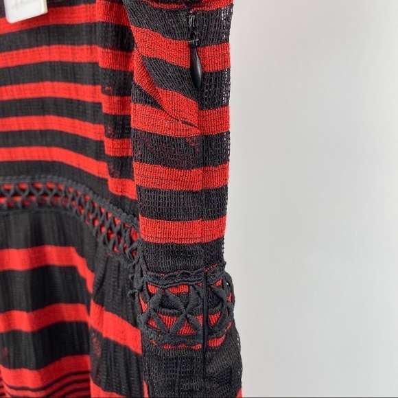 FoxieDox Cassius Maxi Dress Red Black Stripe Large - Picture 12 of 16